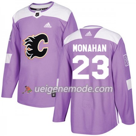 Herren Eishockey Calgary Flames Trikot Sean Monahan 23 Adidas 2017-2018 Lila Fights Cancer Practice Authentic